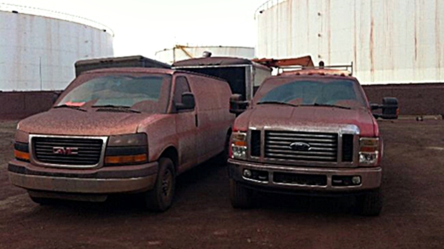 Camions couvert de poussière